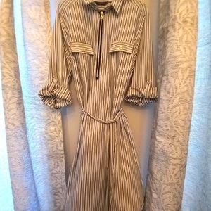 Black and white striped dress